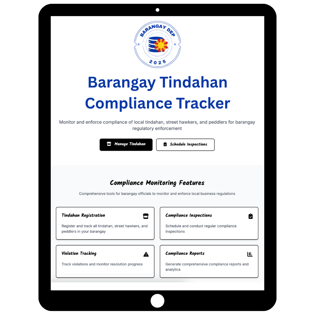 Barangay Tindahan Tracker Preview